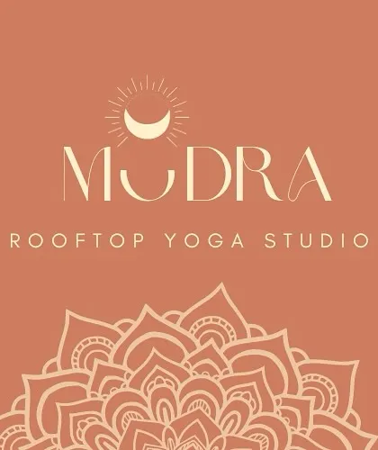 The official logo for Mudra Rooftop Yoga Studio. This represents the calm and balanced energy I aim to cultivate in this space.