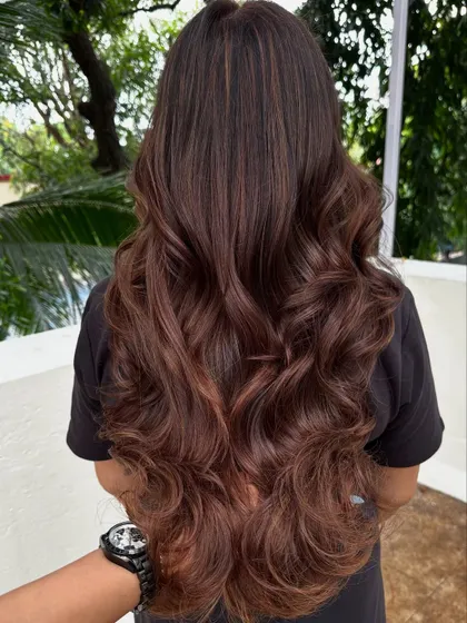 I call this one "Triple Chocolate Mousse Cake." A close-up of the rich, multi-tonal brown waves.