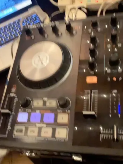 A close-up of my Traktor Kontrol S2, a compact and powerful controller perfect for certain wedding venues.