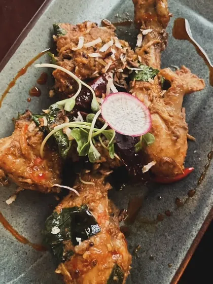 Toddy Shop Sukka Chicken, a spicy and flavorful dish from my South Indian tapas menu.