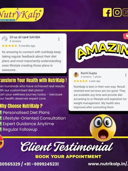 "Result oriented," "available any time," and "lifestyle creating" are phrases from our clients that make us proud. We ensure our diet plans are personalized and our guidance is always accessible.