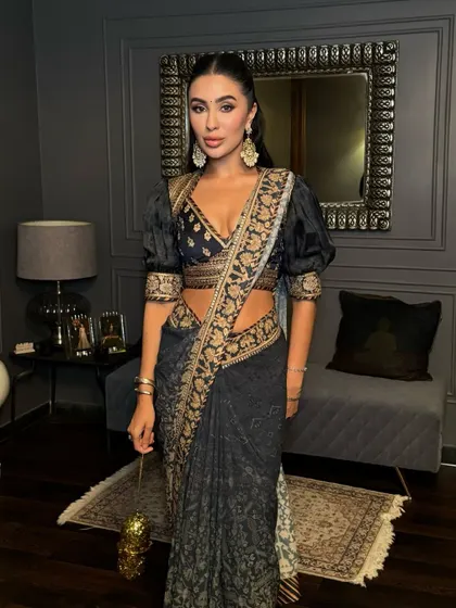 Another shot of the gorgeous model for the JJ Valaya campaign.