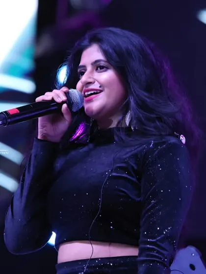 A close-up shot from a live performance, feeling the music and the moment. It's this passion that I bring to every show, big or small.