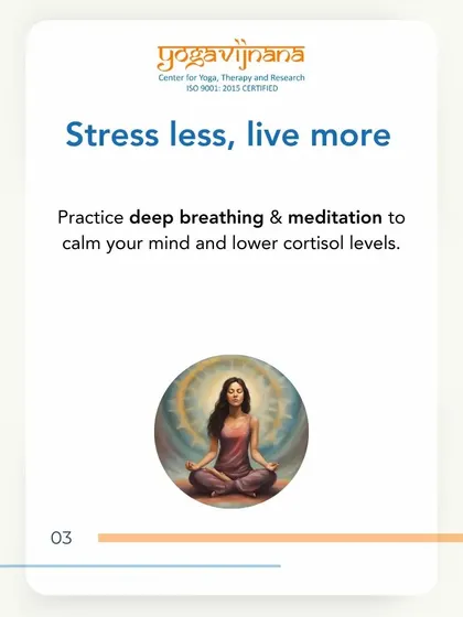 Stress management is crucial for hormonal balance. Deep breathing and meditation are integral parts of my yoga therapy for PCOS, as they help calm the mind and lower cortisol levels.