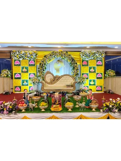 Another angle of the traditional baby shower decor.