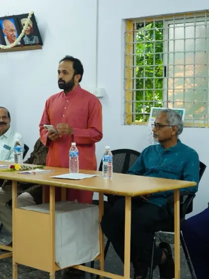Speaking at the launch of the Prāṇa Sañjīvini Program. This initiative is very close to my heart, as it aims to bring the life-enhancing benefits of pranayama to the senior community.