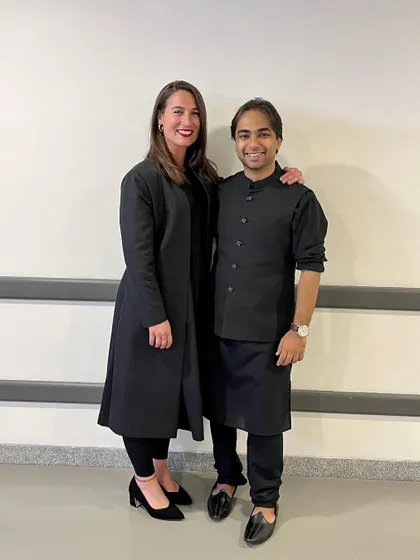 With one of the talented international musicians from the Budapest orchestra during our show at NMACC. Music truly transcends borders.