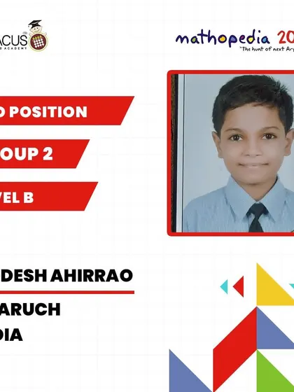 Siddesh Ahirrao from Bharuch, India, who achieved 3rd Position.