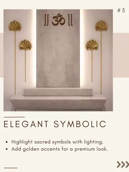 A spiritual corner can be both symbolic and elegant. Here, I used a backlit panel with the sacred Om symbol as the focus, complemented by golden accents to create a minimalist yet powerful space for reflection and prayer.