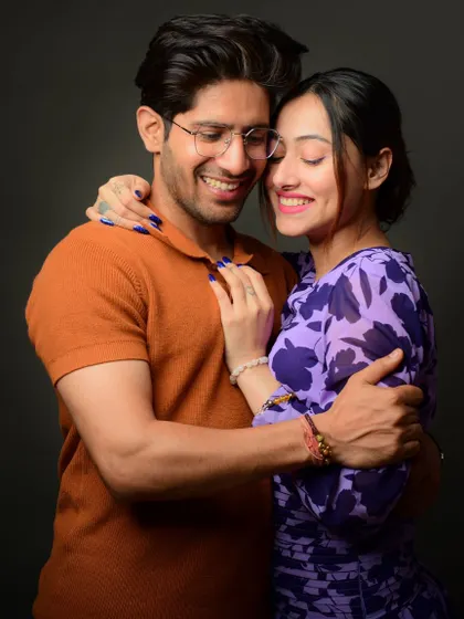 A sweet and intimate moment captured in the studio. My goal is to make couples feel comfortable enough to share these genuine expressions of affection.