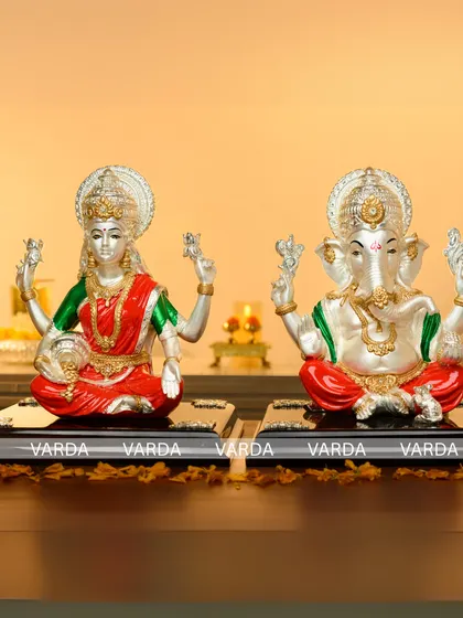 I offer exquisitely crafted silver-plated Laxmi and Ganesh idols, perfect for adding a divine touch to your home or as a precious gift for weddings and housewarmings. Each statue is detailed to radiate blessings and prosperity.