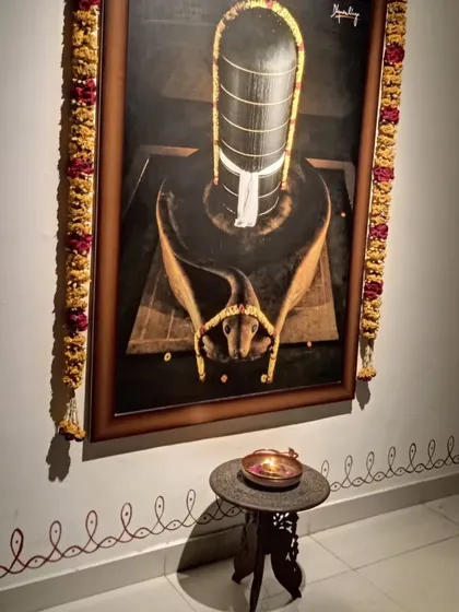 The Dhyanalinga, a silent revolution, is represented here in our space. A single lamp burns before it, a reminder of the ultimate union and the goal of our yogic path.