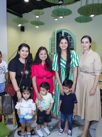 A group of moms and their little ones enjoying a get-together in our cafe area.