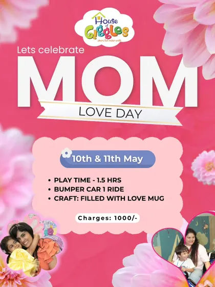 Celebrating Mom Love Day! This event is all about creating memories with 1.5 hours of play, a bumper car ride, and a "Filled with Love" mug craft.