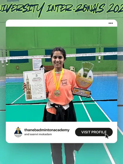 Saanvi Mukadam celebrating her Gold Medal in the Team Championship at the University Inter-Zonals 2024.