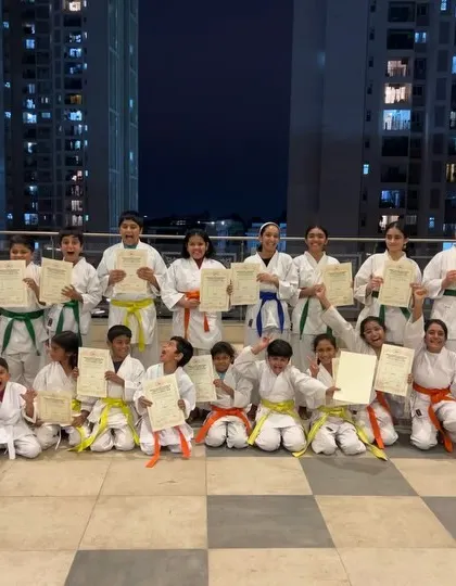 The pure joy and excitement of students from our PFC and Purva Belmont dojos after successfully passing their belt exams and receiving their new ranks.