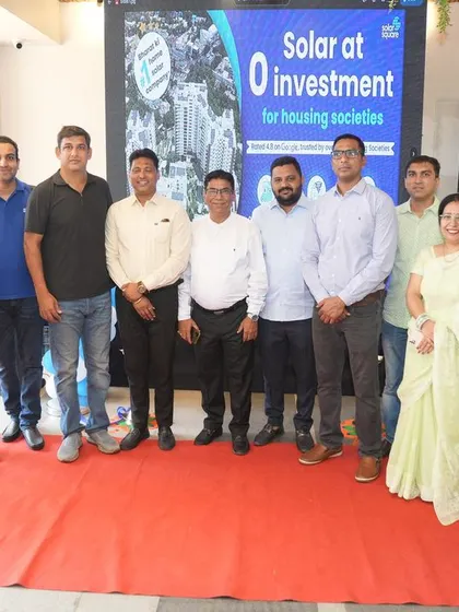 Our dedicated team posing with the committee members of Infinity Society at the successful launch of their 400kW solar project.