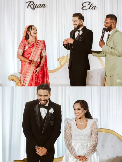 The reception is also about fun and games. Here I am, as the host, engaging with Ryan, Ela, and their families, creating moments of laughter and friendly competition that bring everyone together.
