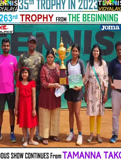 Tamanna Takoria with her winner's trophy at the 5th Shri Rajesh Patel Memorial Super Series.