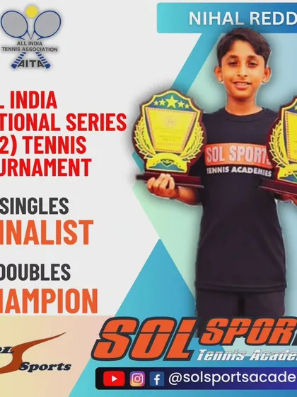 A brilliant all-round performance from Nihal Reddy at the AITA All India National Series, where he was the Doubles Champion and Singles Finalist in the U12 category.