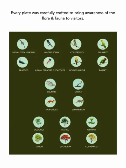 We embedded informational plates into the walkway railings, each carefully crafted to bring awareness of the local flora and fauna to visitors. This turns the trail into an interactive learning experience.