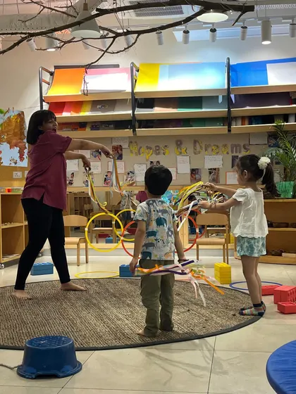 Using streamers during movement exploration encourages children to understand how their bodies move through space. This builds body awareness and coordination in a creative, expressive, and joyful way.