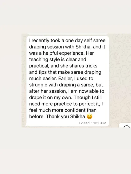 This student found my one-day session helpful and practical. She feels much more confident than before, which is the first step to mastering the art.