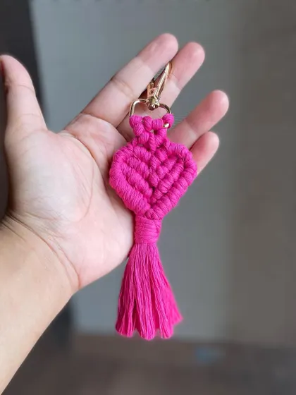For all the pink lovers out there! This hot pink heart keychain is bold, bright, and beautiful. It makes a great bag charm.