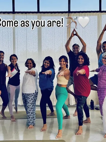 This picture says it all: "Come as you are." My classes are a welcoming space for all ages and fitness levels. We celebrate effort over perfection and build a community where everyone feels supported on their fitness journey.