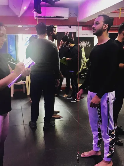 A key part of our practical training is learning client assessment. Here, we are conducting a static posture assessment, an essential skill for designing safe and effective exercise programs.