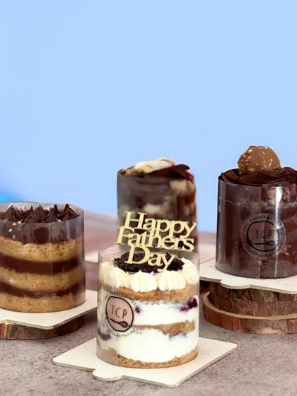 Celebrate Dad with our special Father's Day Edit. This box of four assorted mini cakes, including flavors like Blueberry Vanilla and Ferrero Rocher, is the perfect way to give him a taste of everything.