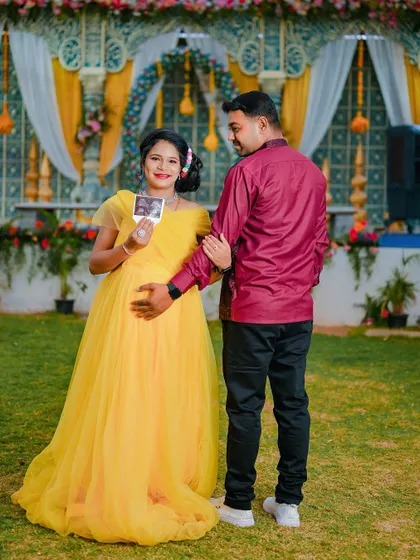 A candid moment during a baby shower or outdoor event. Capturing the joy with family and friends is just as important.