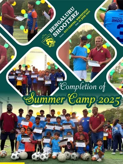 A collage capturing the happy moments from our Summer Camp 2025 completion ceremony, from receiving awards to team photos.