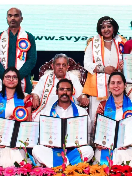 Photos from my M.Sc. in Yoga convocation at S-VYASA. Receiving the degree from Guruji himself was the culmination of years of dedicated study and practice.