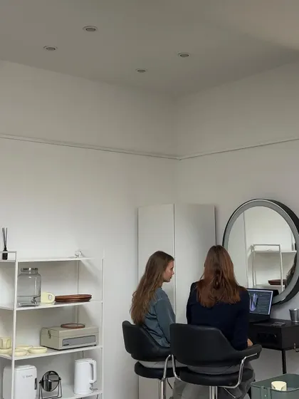 A theoretical training session in progress. Our instructors are dedicated to sharing their deep knowledge of both the art and science of beauty services.