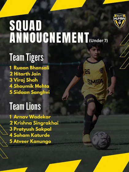 The official squad announcement for our U7 Teams, Lions and Tigers. This is where the future of SMFA begins.