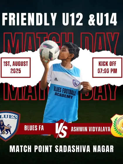 Announcing a friendly match day for our U12 & U14 teams against Ashwin Vidyalaya.