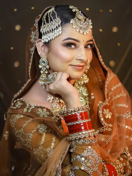 A confident and direct pose, showcasing the power and beauty of the bride.