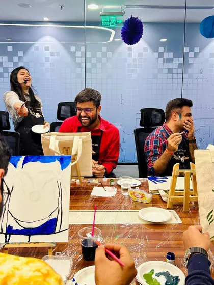 That priceless laugh! A candid moment of pure joy and fun between me and the participants.