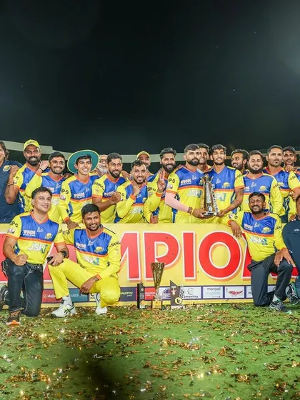Another angle of the Mysuru Warriors' championship celebration. A proud moment for the entire franchise.