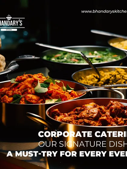 A full view of a corporate catering spread, featuring a wide array of our signature dishes. From rich curries to flavorful rice dishes and fresh salads, I provide a complete and satisfying meal for any business event.