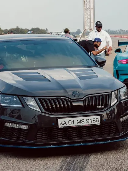 The lineup at our auto expo is a playground for gearheads. Here's a look at a custom Skoda Octavia and a Porsche GT3 RS waiting their turn to roar.