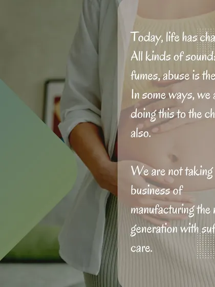 Today's world is full of harsh sounds, fumes, and stress, which affects both the mother and the child. Sadhguru points out that we are often not taking the business of creating the next generation with enough care.