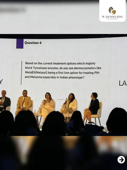 During the panel discussion, we addressed the clinical application of new dermo-cosmetics like MelaB3 as a first-line option for treating post-inflammatory hyperpigmentation (PIH) and Melasma.