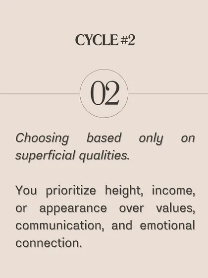 **These five dating cycles are keeping you single.** Are you saying yes to everyone out of desperation? Choosing based on superficial qualities? Ignoring red flags due to family pressure? Getting attached too quickly? Or giving up after every disappointment? Recognizing your cycle is the first step to breaking it.
