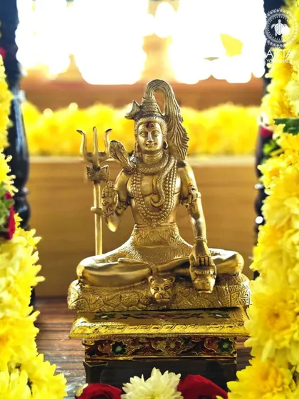 A close-up of the Shiva murti on our altar during Mahashivratri. This night is a powerful opportunity to turn inward, meditate on the divine, and awaken the stillness that lies within each of us.