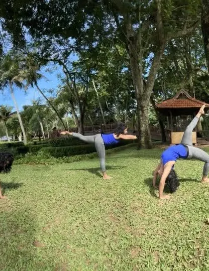 A collage of my practice in a beautiful park. Every minute you spend on your well-being is an investment. Start now, not next week or next year.