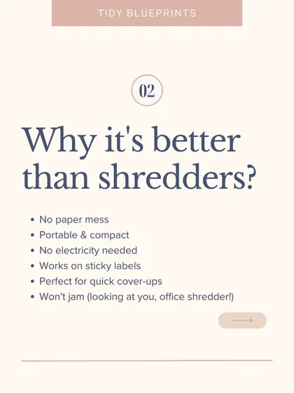 Why is an ink roller better than a shredder? There's no paper mess, it's portable, needs no electricity, and it won't jam like the office shredder!