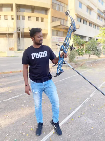 With my new Hoyt Stratos compound bow. I believe in using the best equipment to achieve the best results.