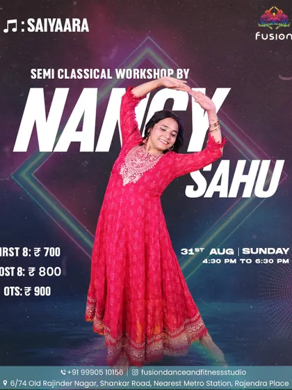 Join me for a soulful semi-classical workshop on the track 'Saiyaara'. These workshops are a perfect opportunity to immerse yourself in a single, beautiful choreography.
